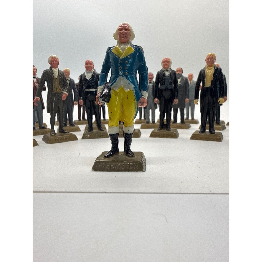 Vintage Louis Marx & Co US Presidents Miniature Figure Set 36 Pieces Painted - Picture 2 of 6